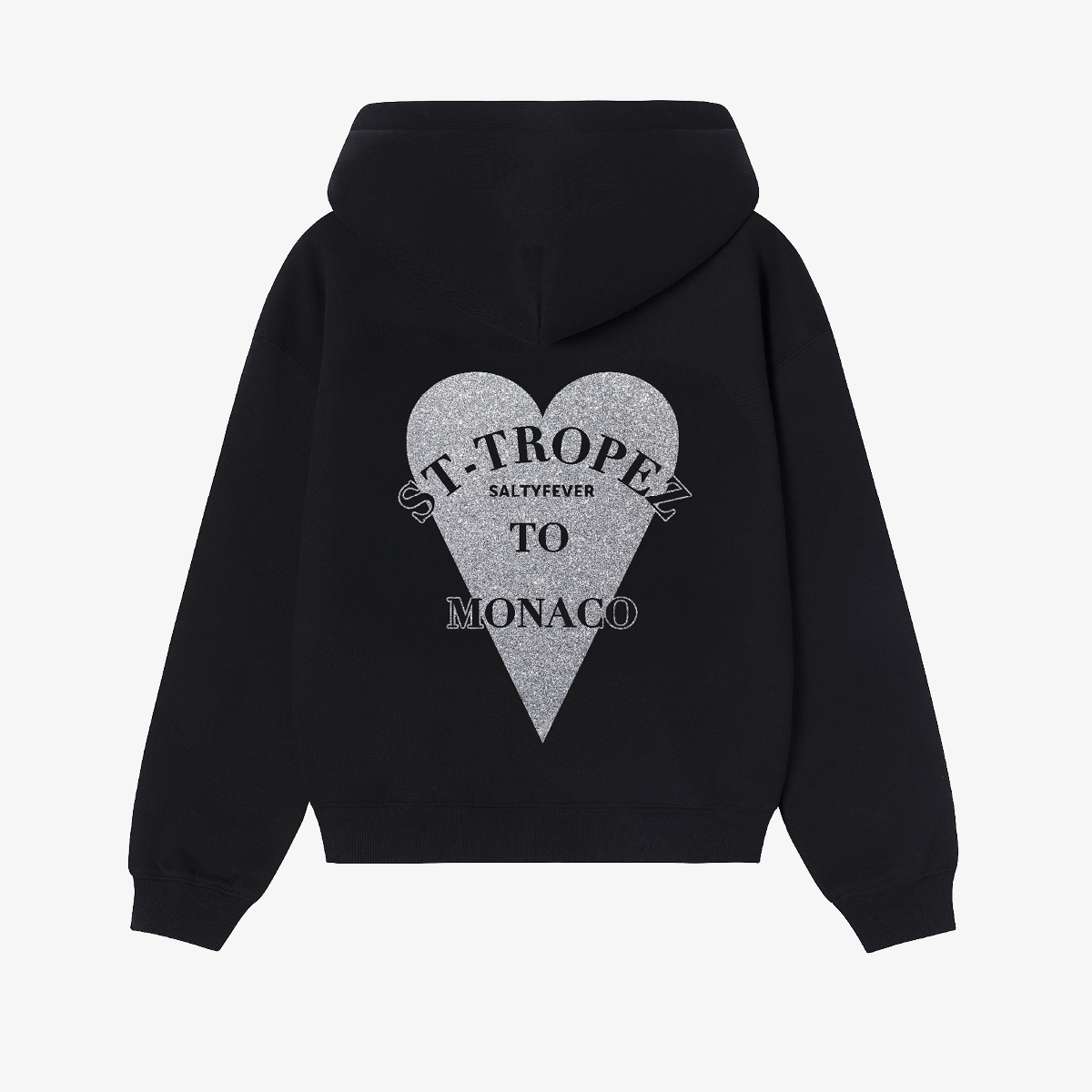 HOODIE BLACK GLITTER ARGENTÉ
