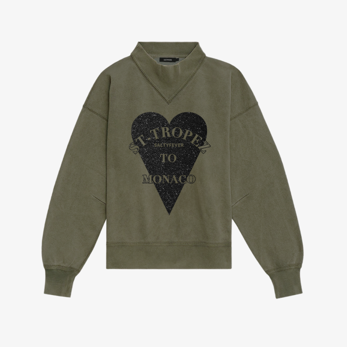 COL ROND OLIVE GREEN GLITTER BLACK – Salty Fever